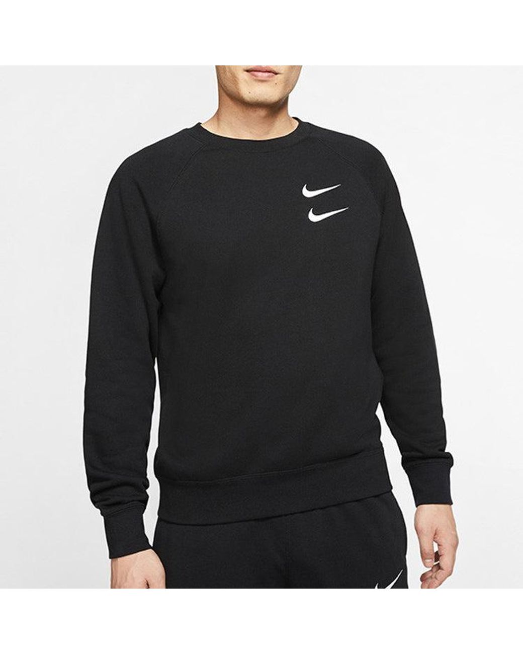 Nike Blue Tee Embroidered Round Neck Pullover for men