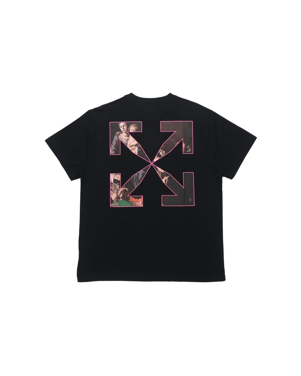 Off-White c/o Virgil Abloh Black Pattern Arrow Printing Loose Fit Short Sleeve for men
