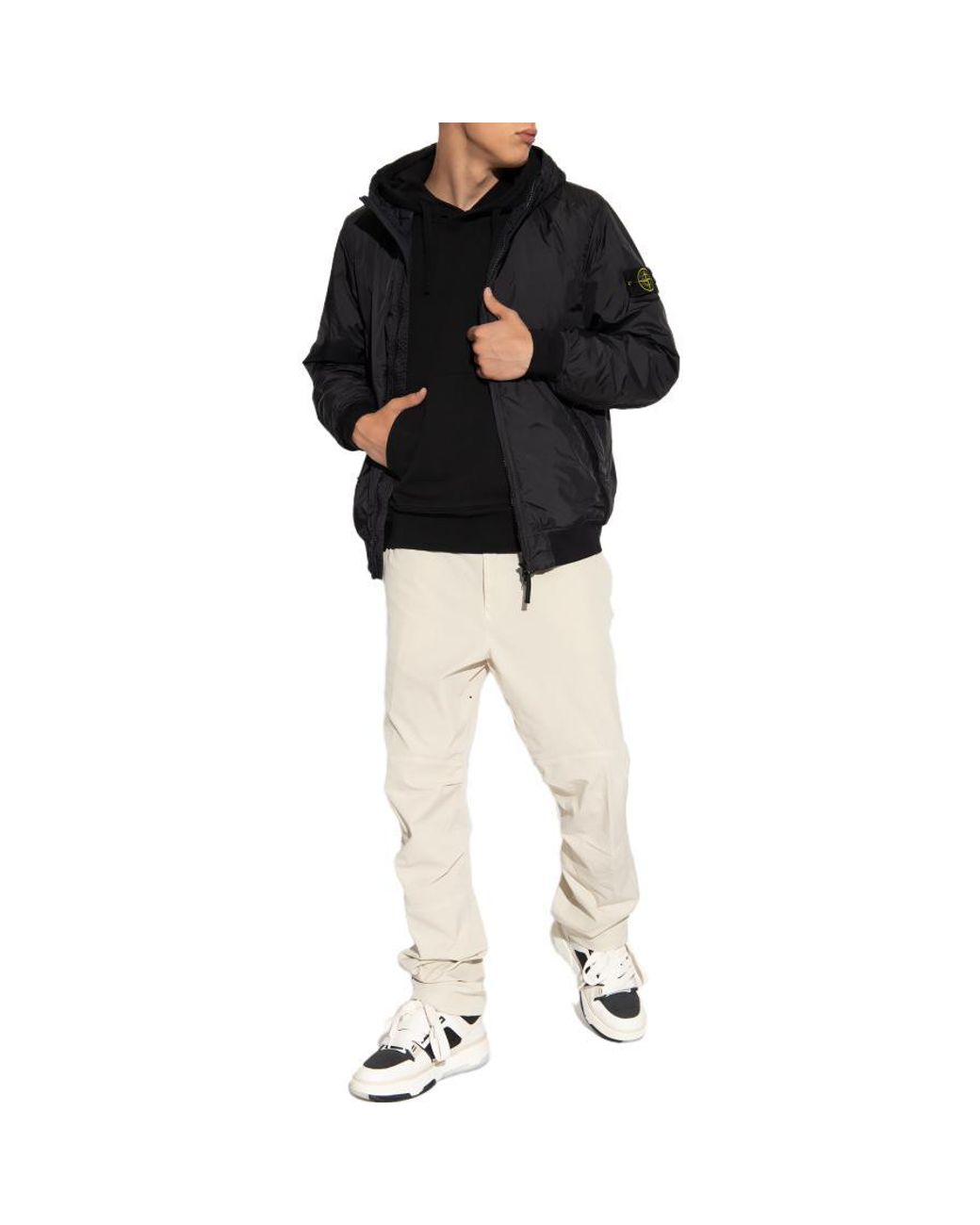 Stone Island Black Garment Dyed Crinkle Reps Ny Jacket for men