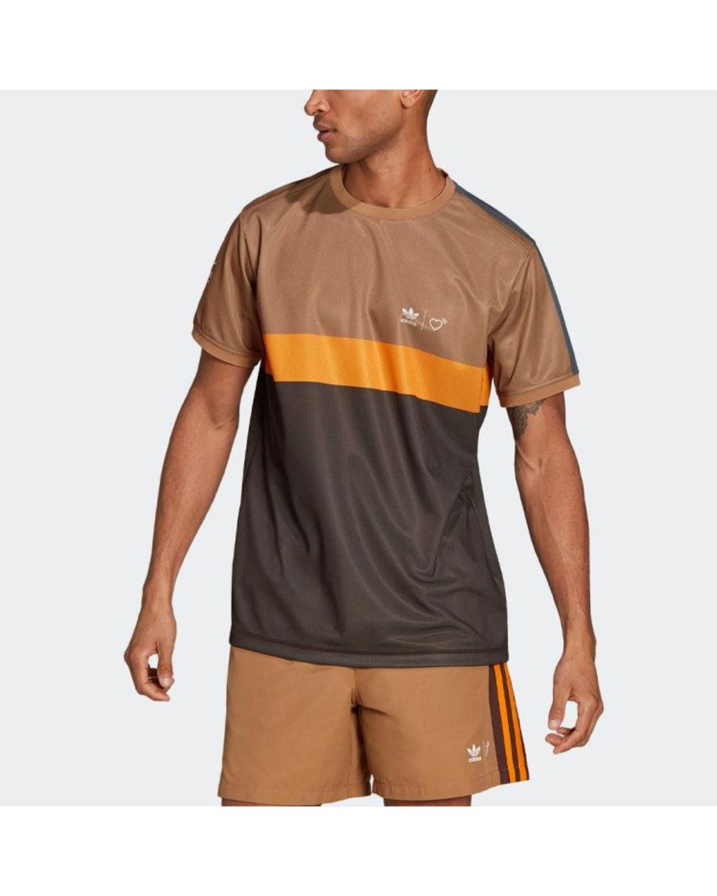 Adidas Brown X Human Made Graphic T-Shirt for men