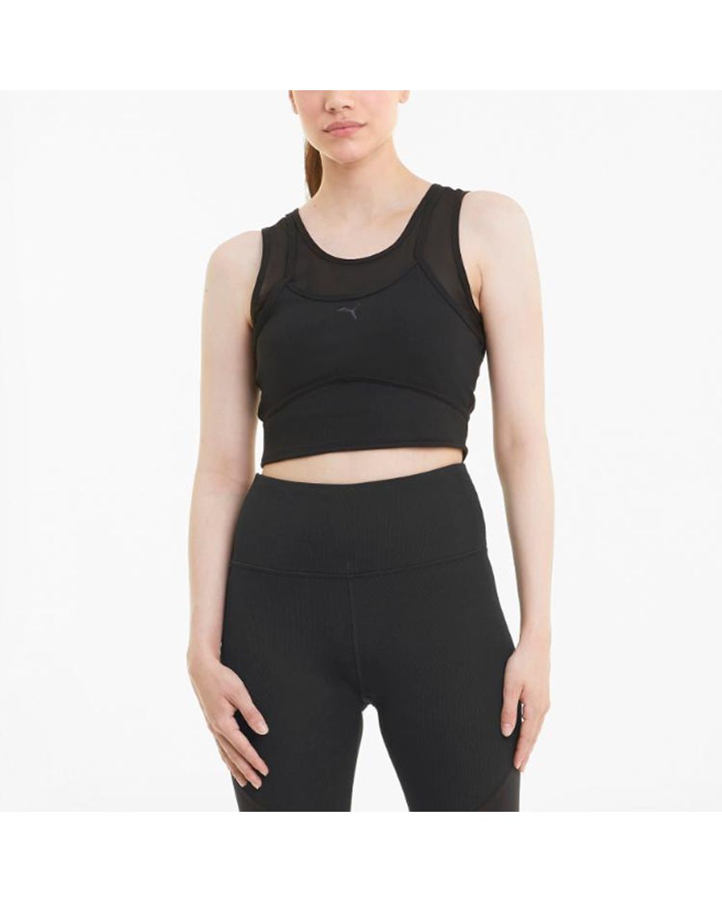 PUMA Gray (Wmns) Studio Layered Crop Top