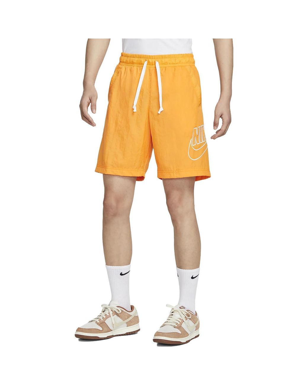 Nike Orange Sportswear Alumni Logo Shorts for men