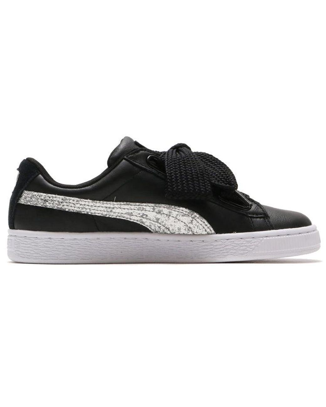 PUMA Black (Wmns) Basket Heart Glitter'