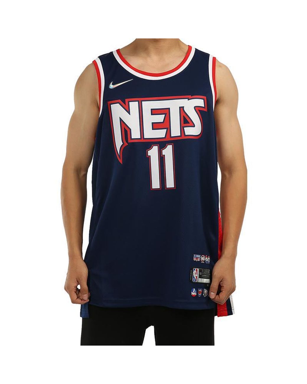 Nike Blue X Nba 75 Brooklyn Nets Jerseys 'Kyrie Irving 11' for men