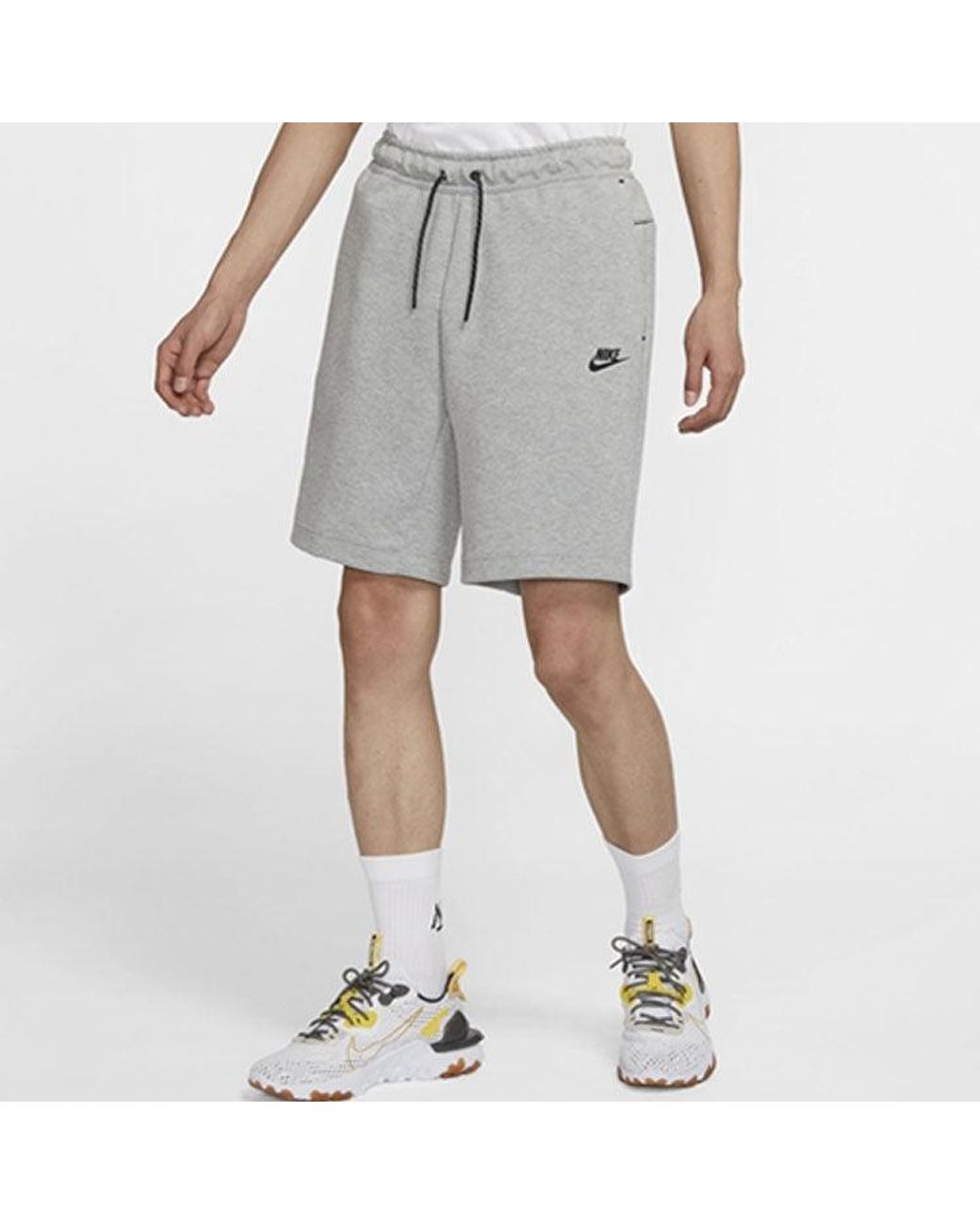 Nike Gray Sportswear Tech Fleece Athleisure Casual Sports Knit Breathable Shorts for men
