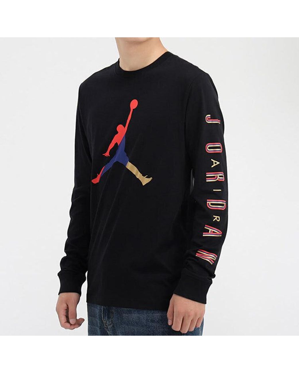 Nike Gray Multi-Color Alphabet Logo Long Sleeves for men