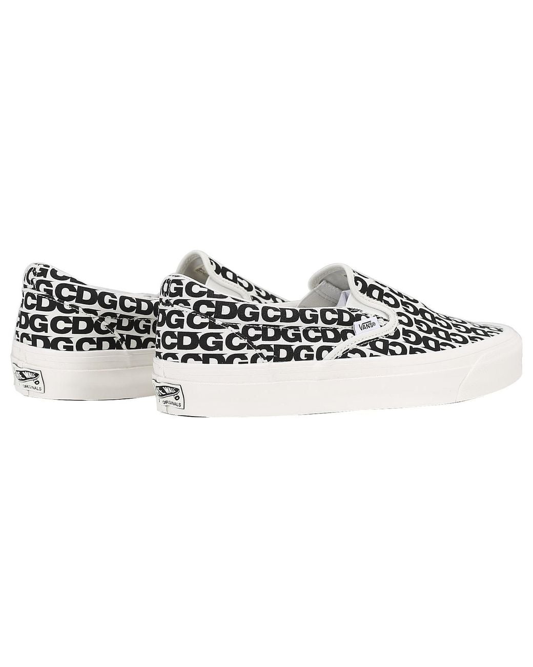 Vans White Comme Des Garcons X Og Classic Slip-On 'Cdg Print for men