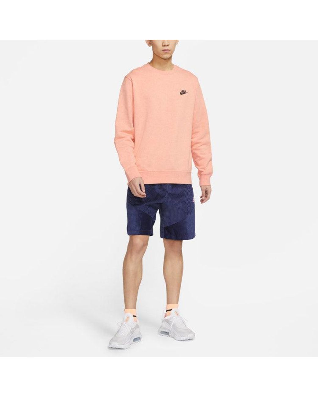 Nike Orange Sportswear Alphabet Logo Round Neck Long Sleeves Apricot for men