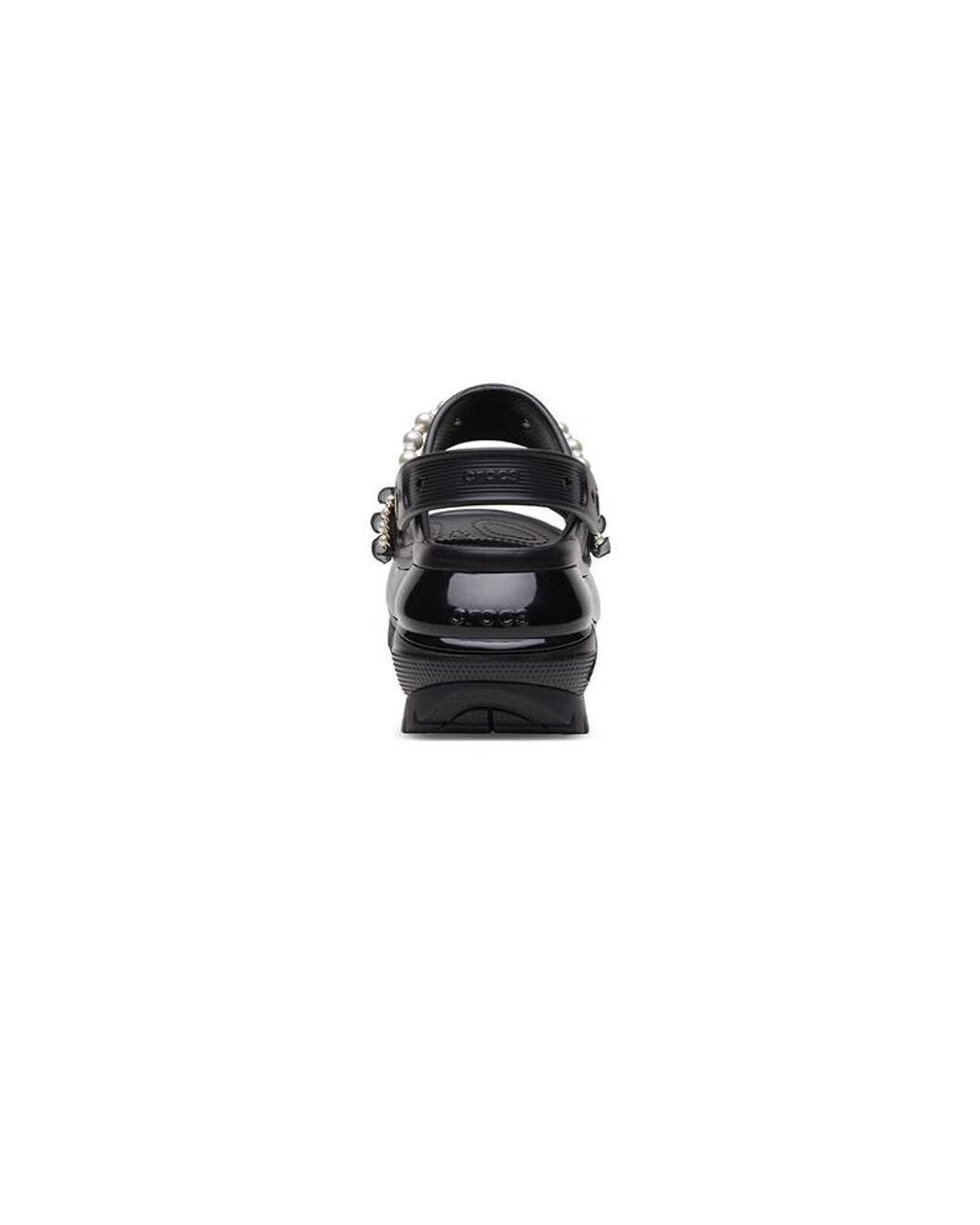 CROCSTM Black (Wmns) Mega Crush Pearl Ruffle Sandal