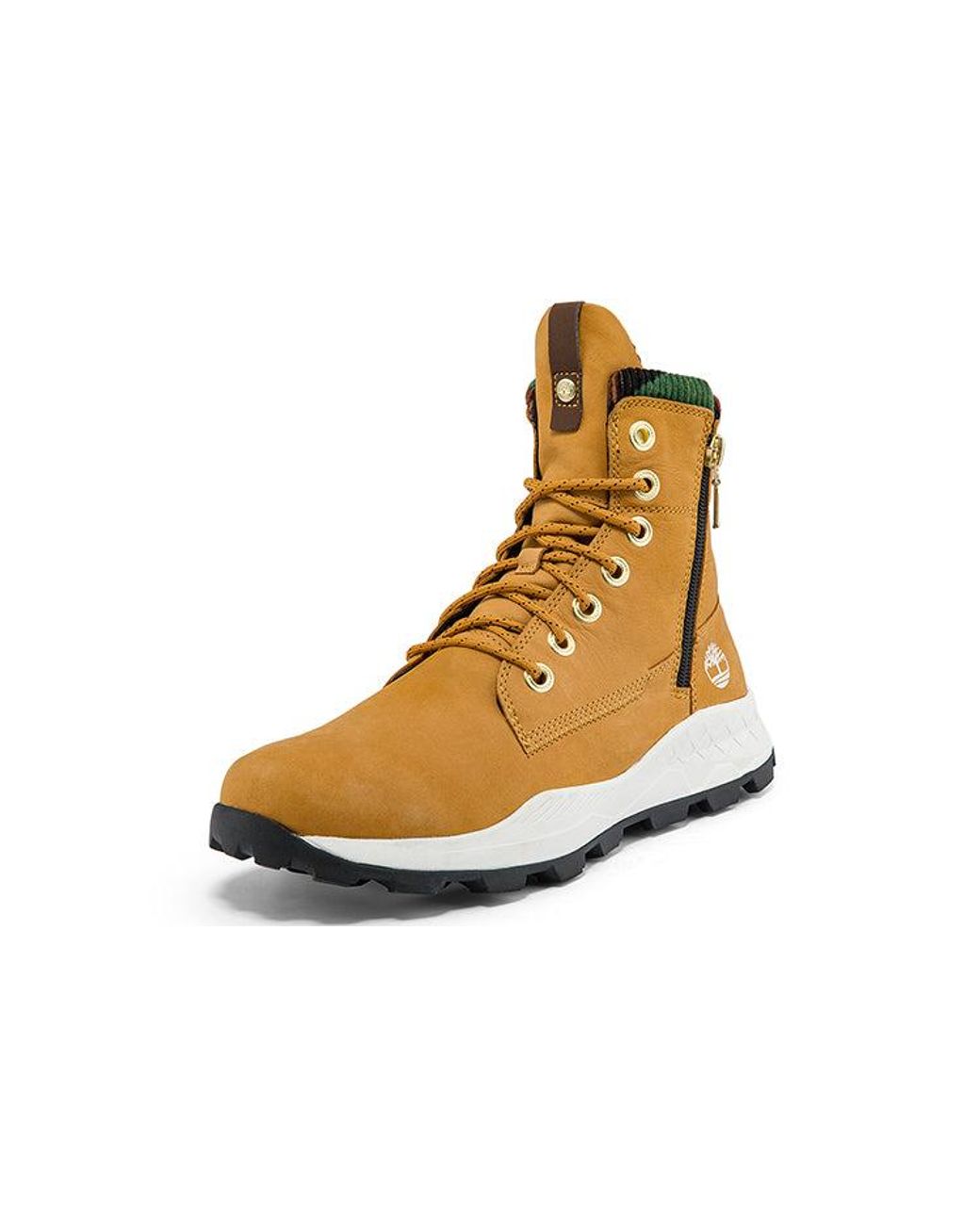 Timberland Brown Brooklyn Side Zip Sneaker Wide Fit Boot 'Wheat Nubuck With Camouflage' for men