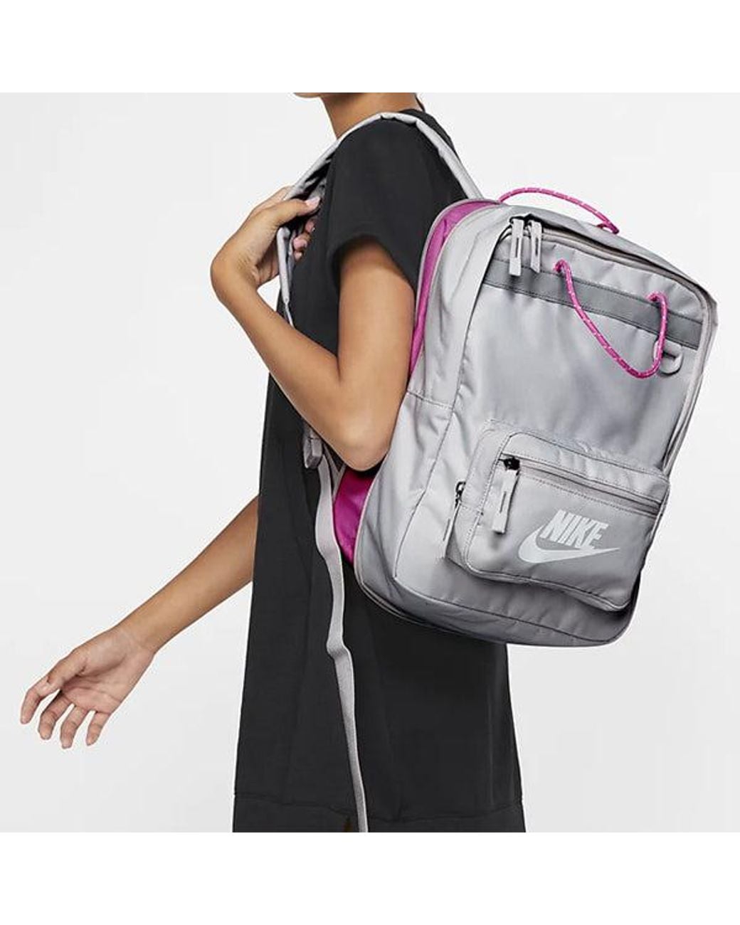 Nike Gray Tanjun Backpack Reflective Athleisure Sports Training Gym