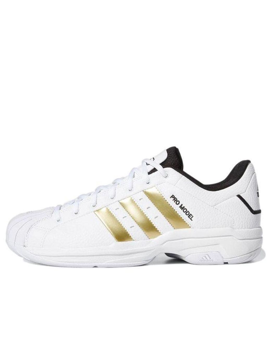 Adidas White Pro Model 2G Low Metallic' for men
