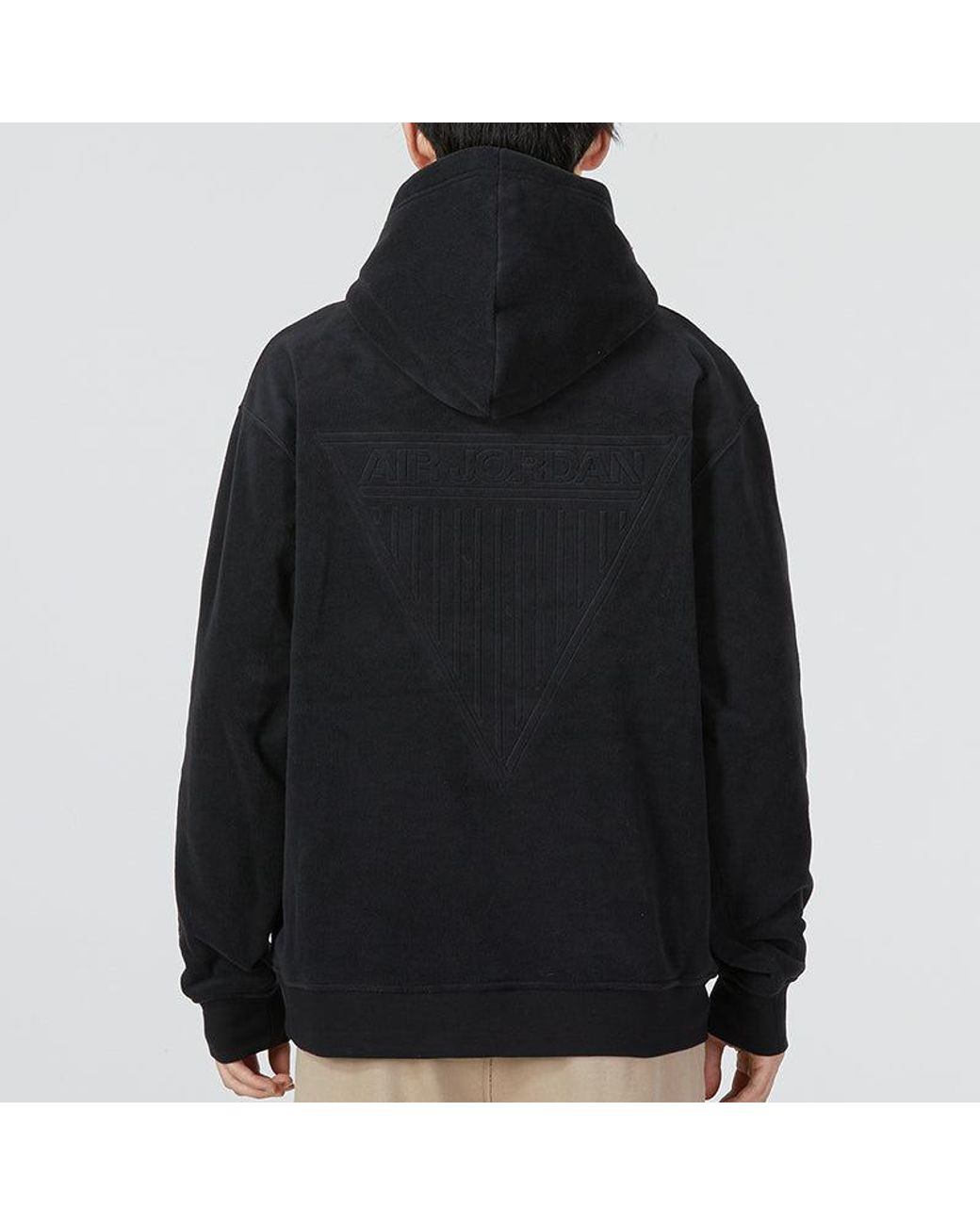 Nike Blue Solid Color Embroidered Polar Fleece Hooded Long Sleeves Hoodie Black for men