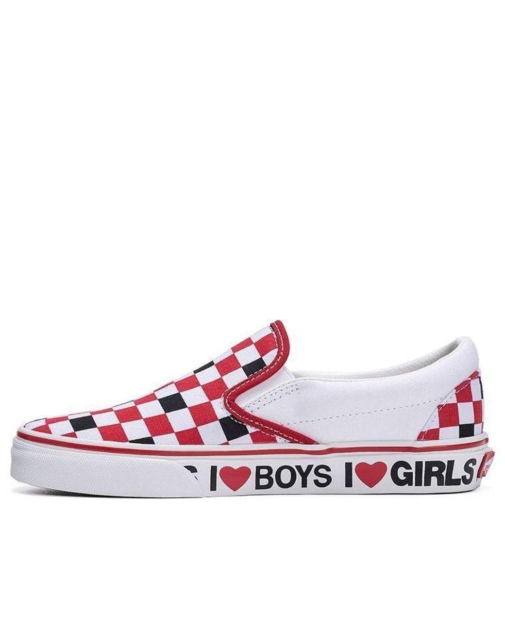 Vans White Slip-On I Heart for men