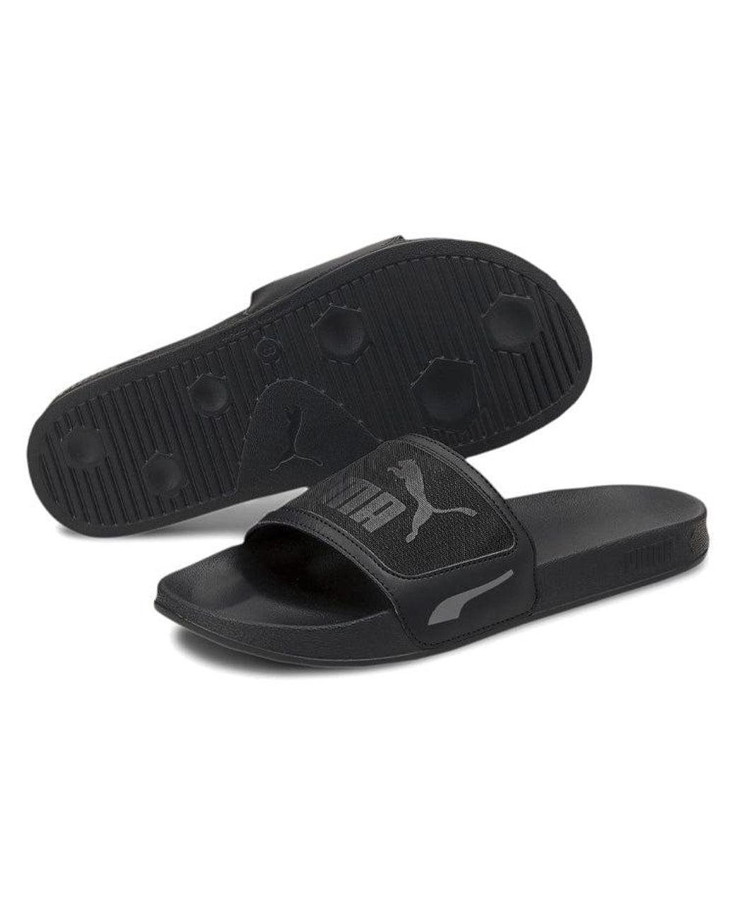 PUMA Black Leadcat Ftr Mono Slippers for men