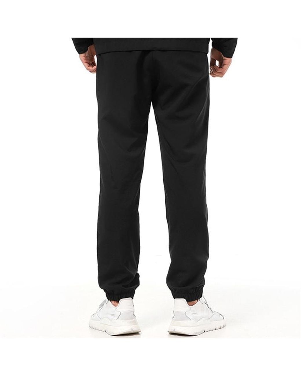 Adidas Black Logo Print Track Pants for men