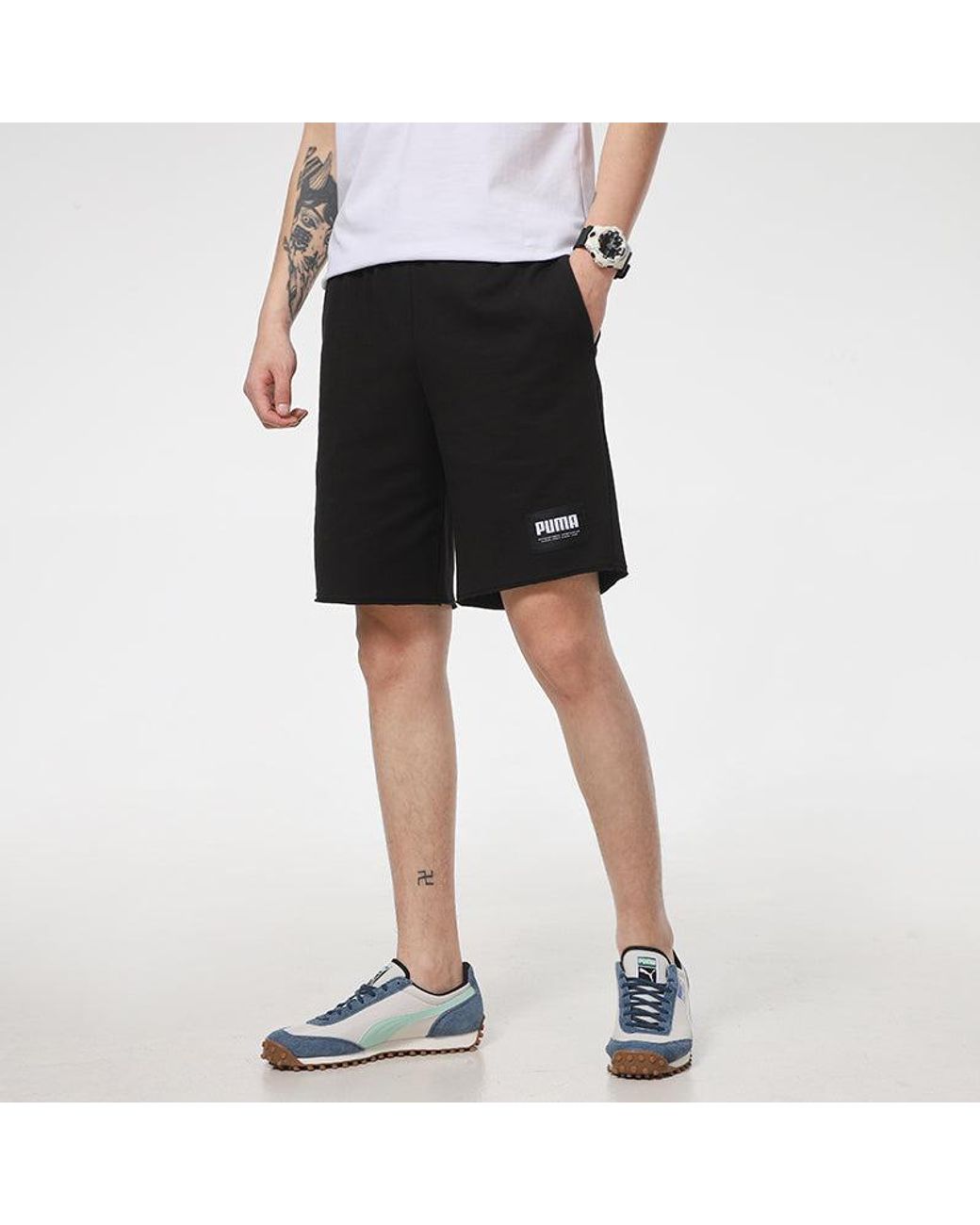 PUMA Black Essentials Jersey Shorts for men