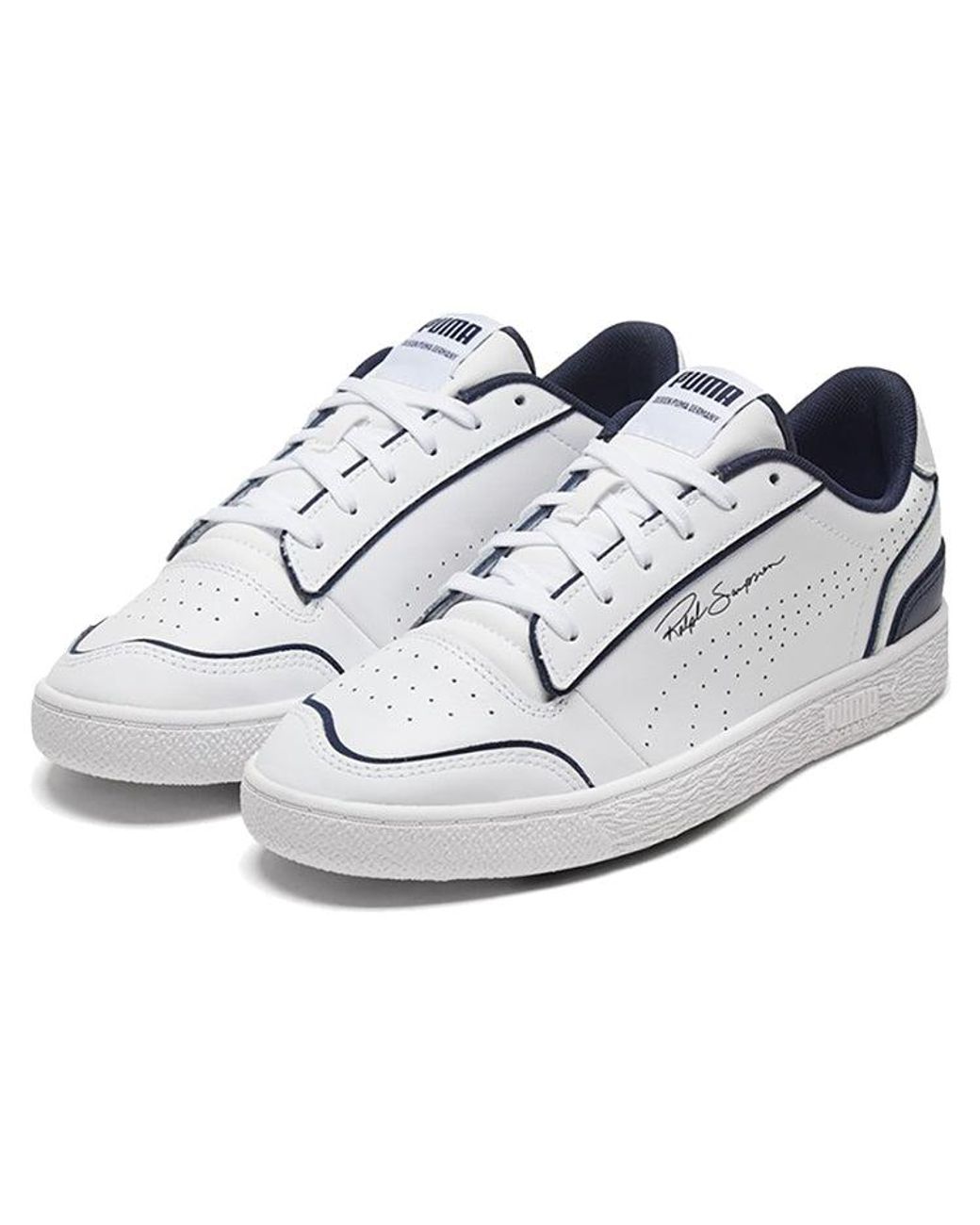 PUMA White Ralph Sampson Low Perforated Outline Peacoat' for men