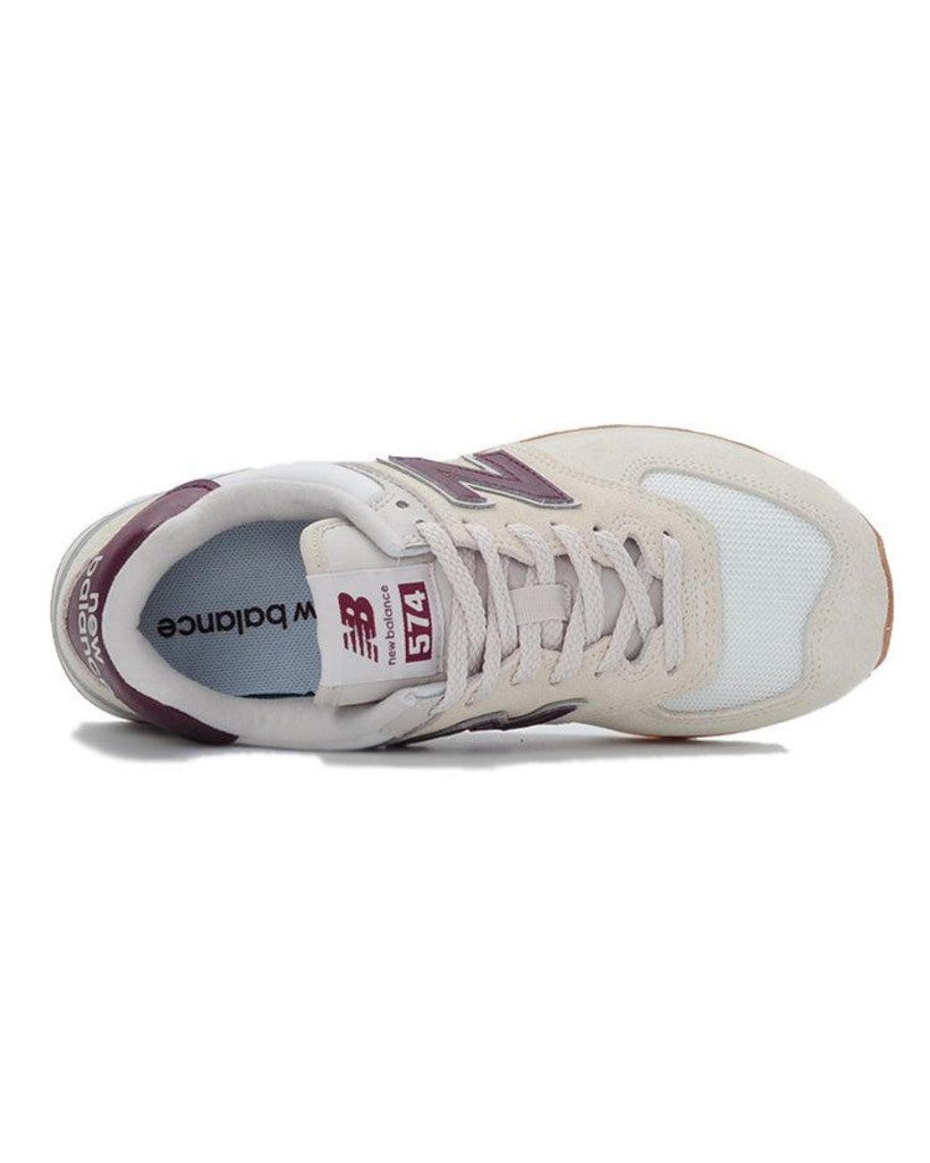 New Balance Gray (Wmns) 574V2 'Moonbeam Burgundy'