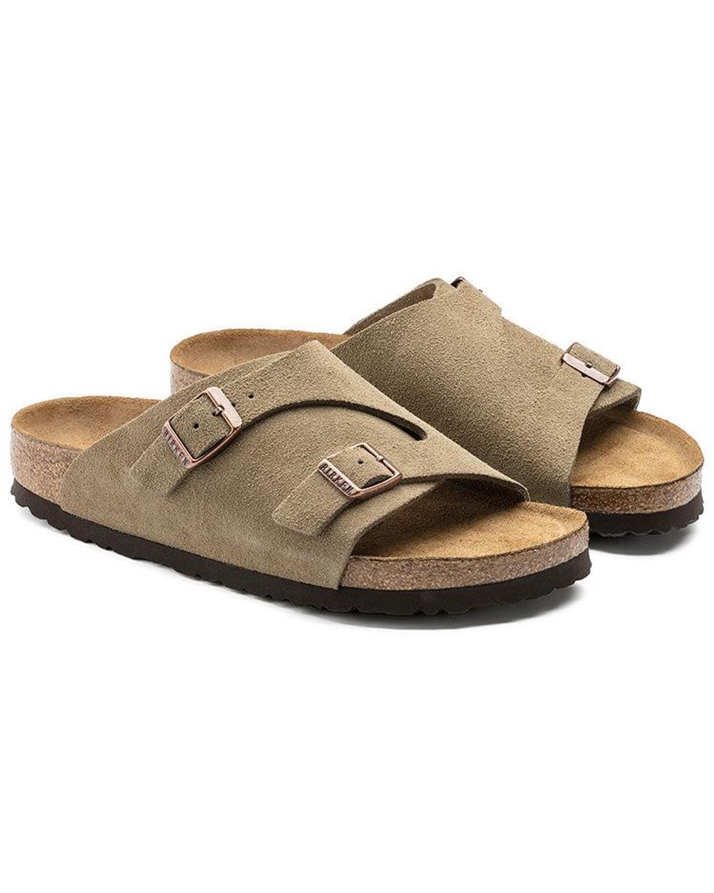 Birkenstock Brown Zrich Series Cowhide Suede Fashion Version Sandals for men