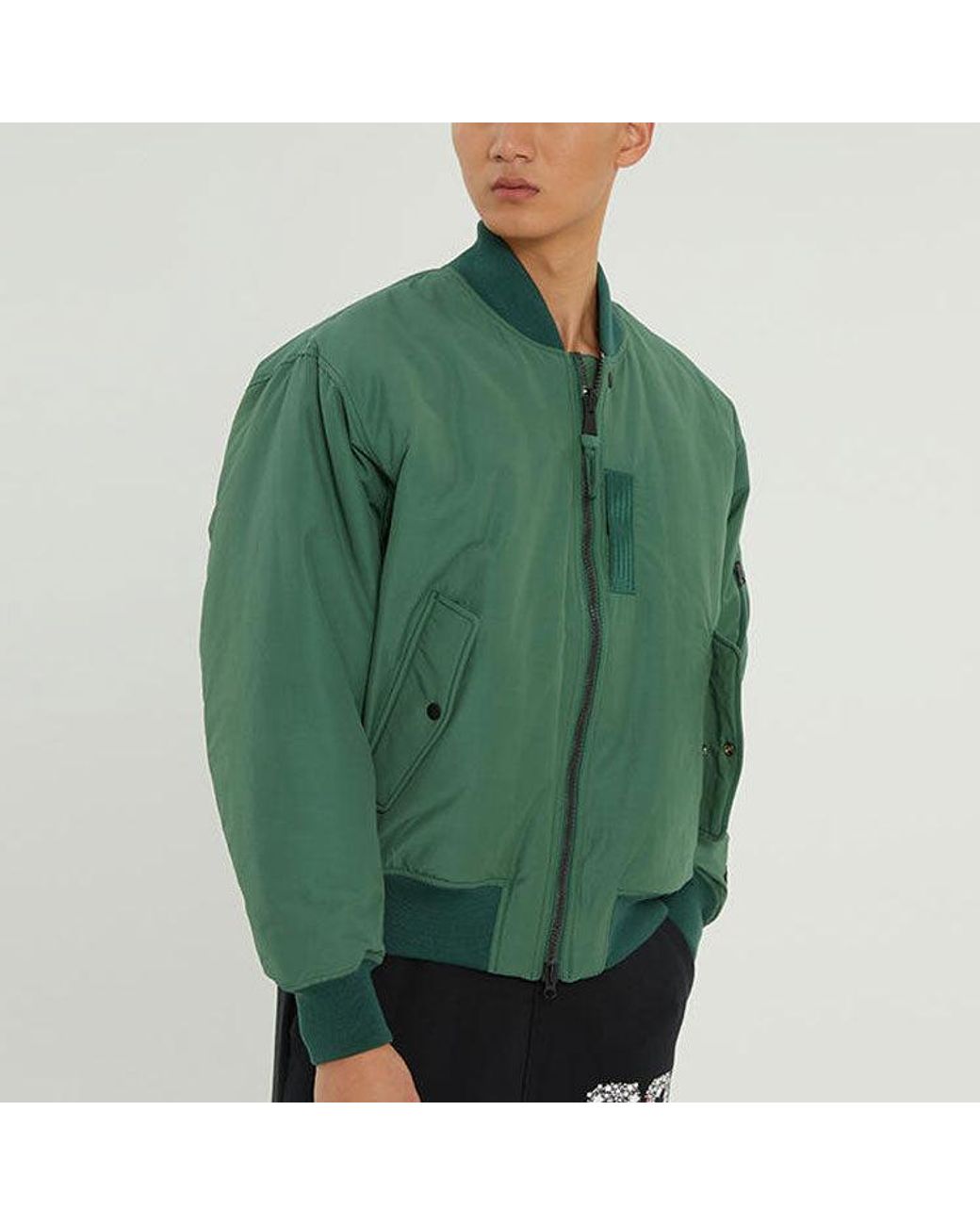 Nike Green Essentials Ma-1 Reversible Aviator Woven Padded Clothes Jacket for men