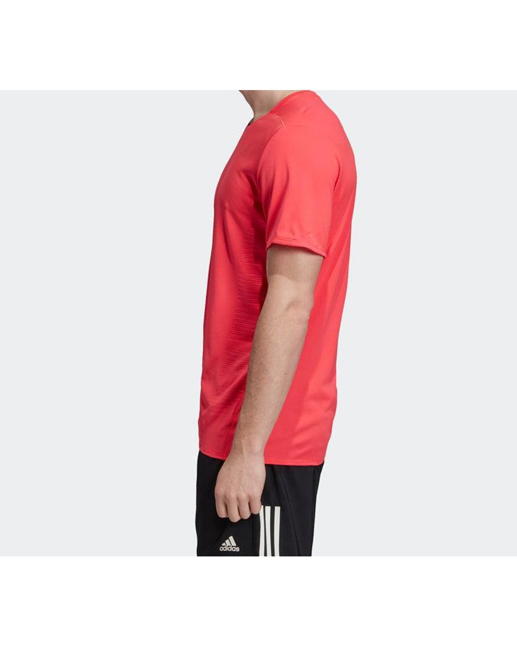 Adidas Pink Logo Breathable Short Sleeve T-Shirt for men