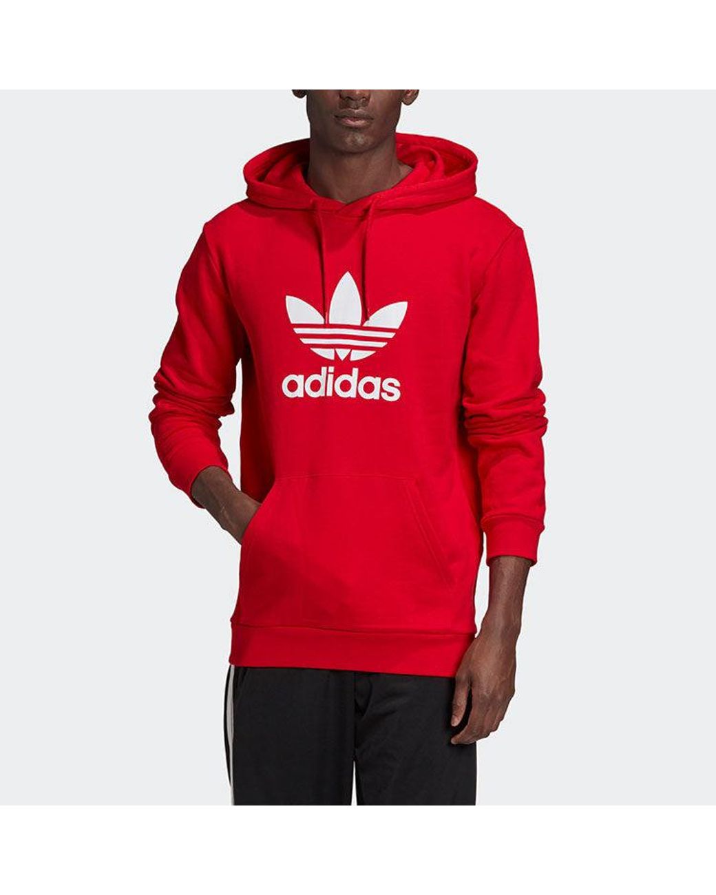 Adidas Red Originals Trefoil Logo Printing Loose Sports for men