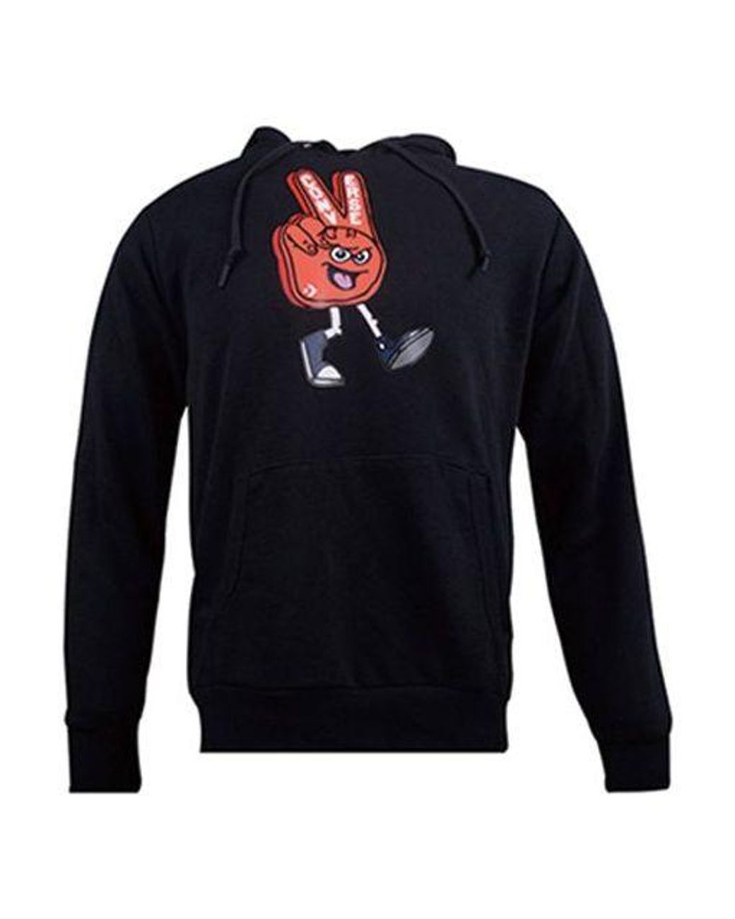 Converse Blue Finger Letter Print Hooded Drawstring Sweatshirt for men