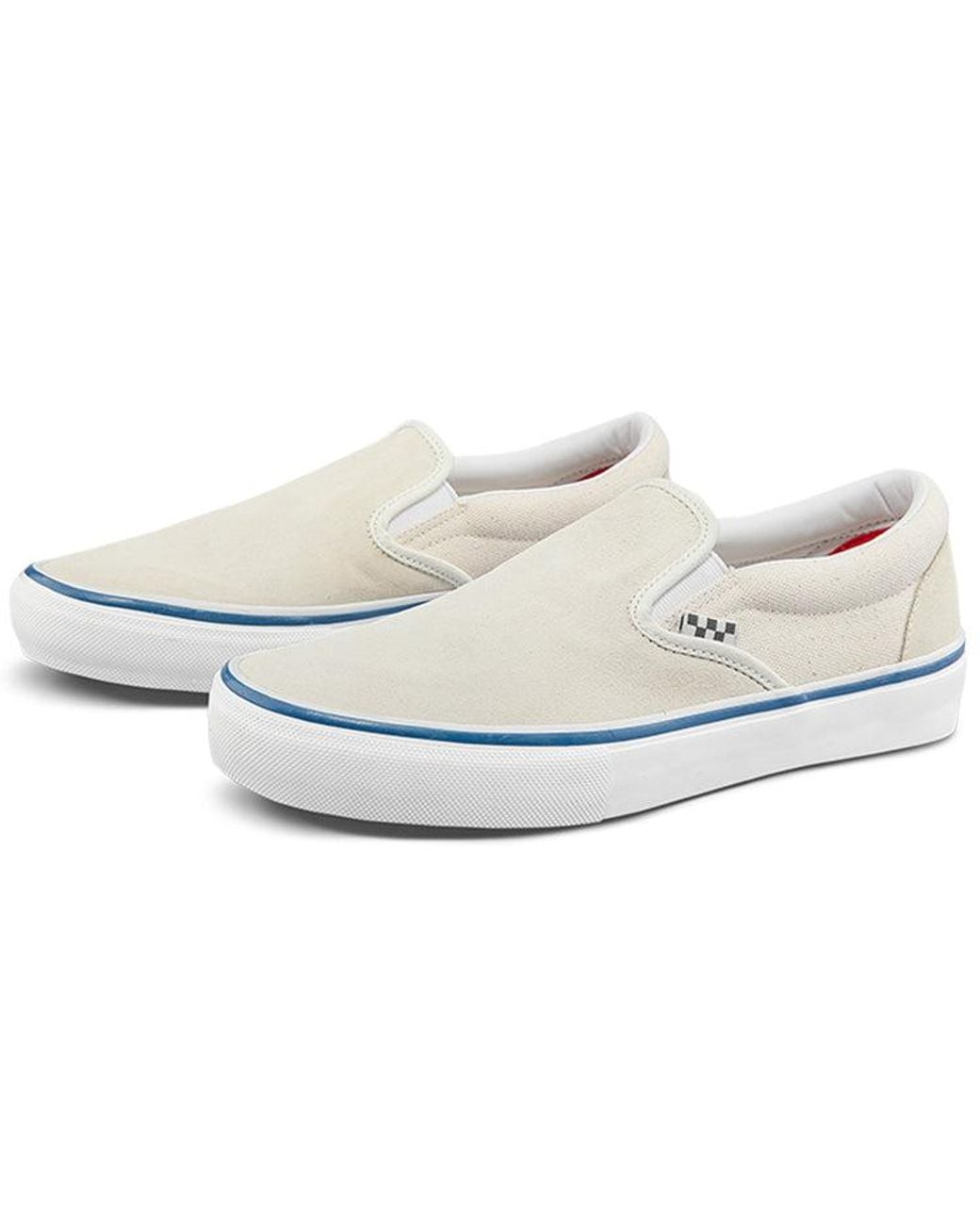 Vans White Slip-On Casual Low Tops Skateboarding Shoes for men