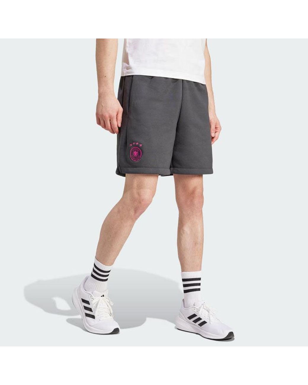Adidas Gray Germany Travel Shorts Asia Sizing 'Carbon' for men