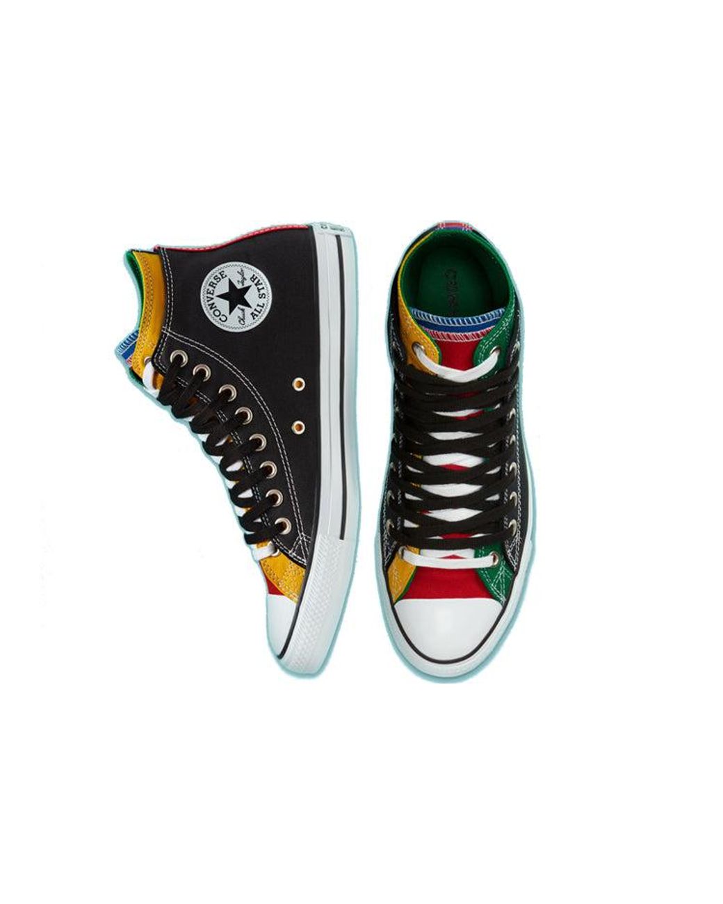 Converse Black Chuck Taylor All Star Double Upper High Multi' for men