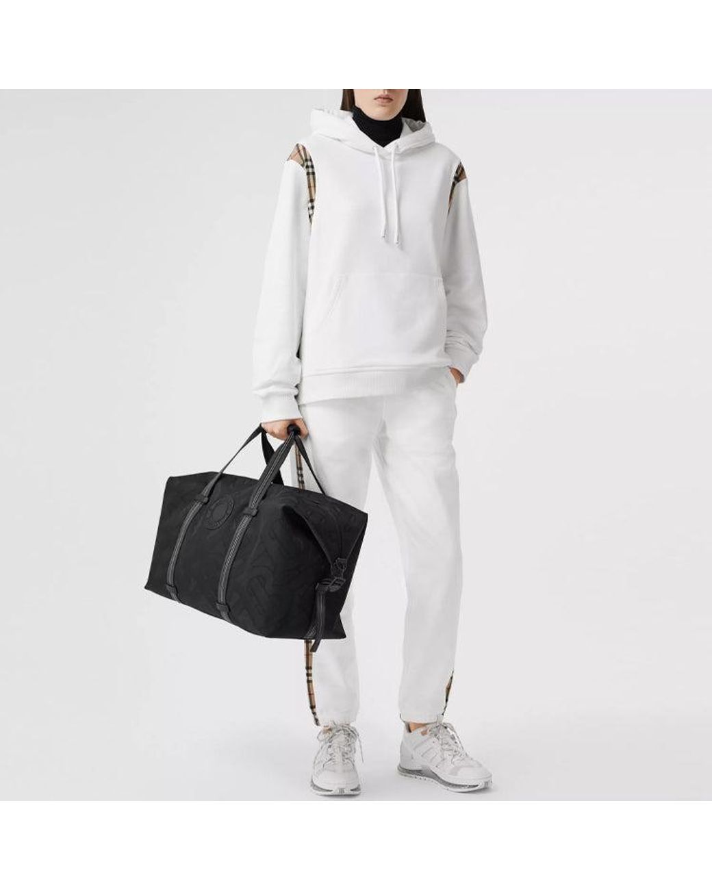 Burberry White (Wmns) Plaid Loose Hoodie