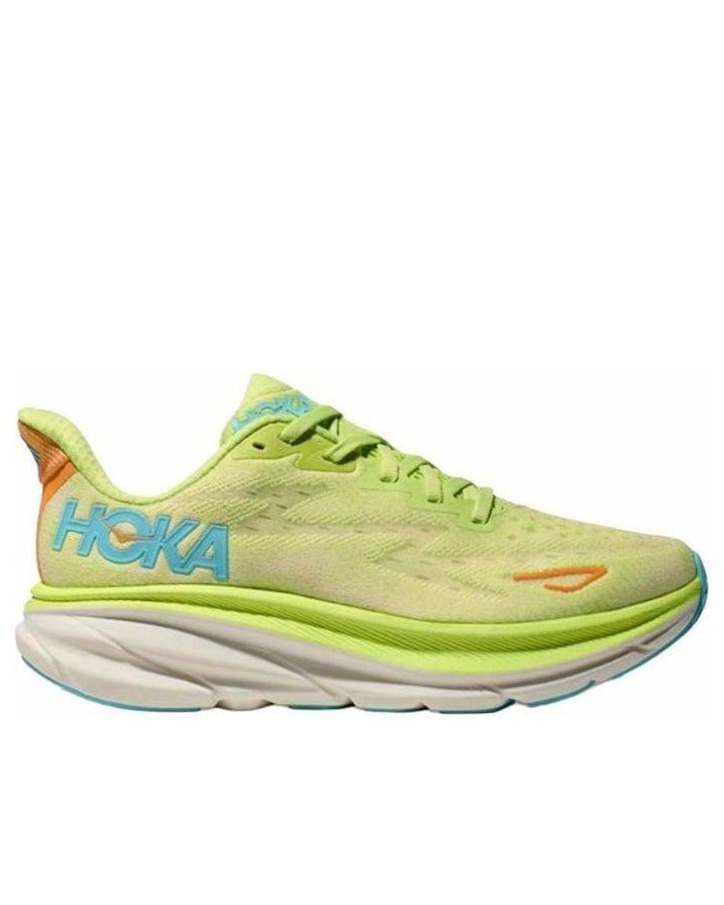 Hoka One One White (Wmns) Clifton 9 Wide 'Citron'