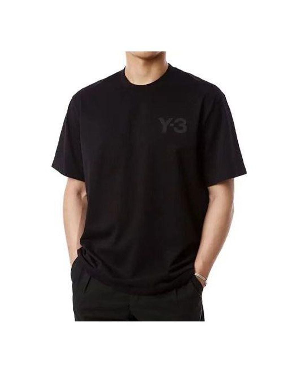 Adidas Black Y-3 Solid Color Casual Short Sleeve for men