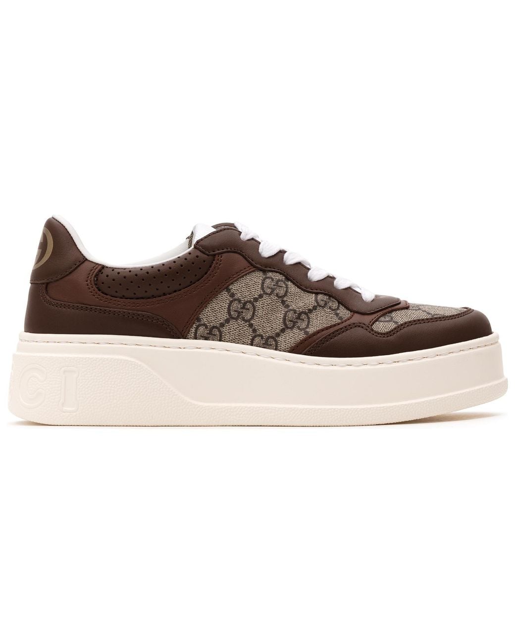 Gucci Brown (Wmns) Leather Gg Sneaker 'Light'