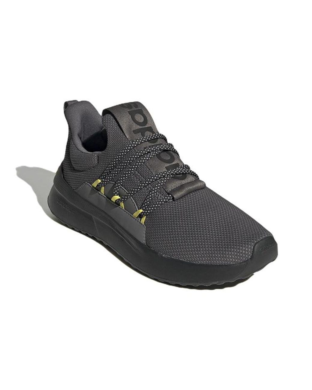 Adidas Black Lite Racer Adapt 5.0 Cloudfoam Slip-On Shoes for men