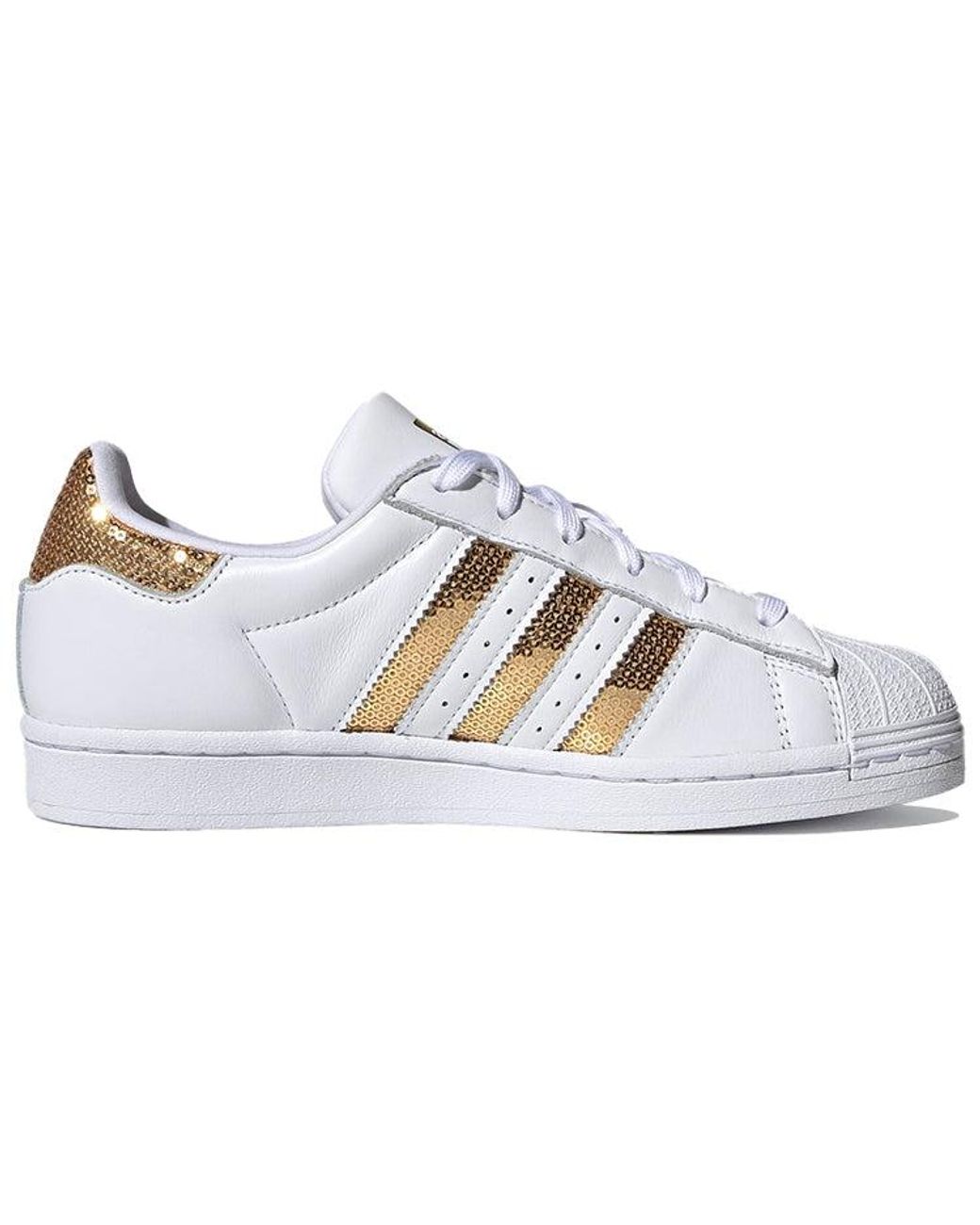 adidas Superstar 'white Gold Sequins' | Lyst