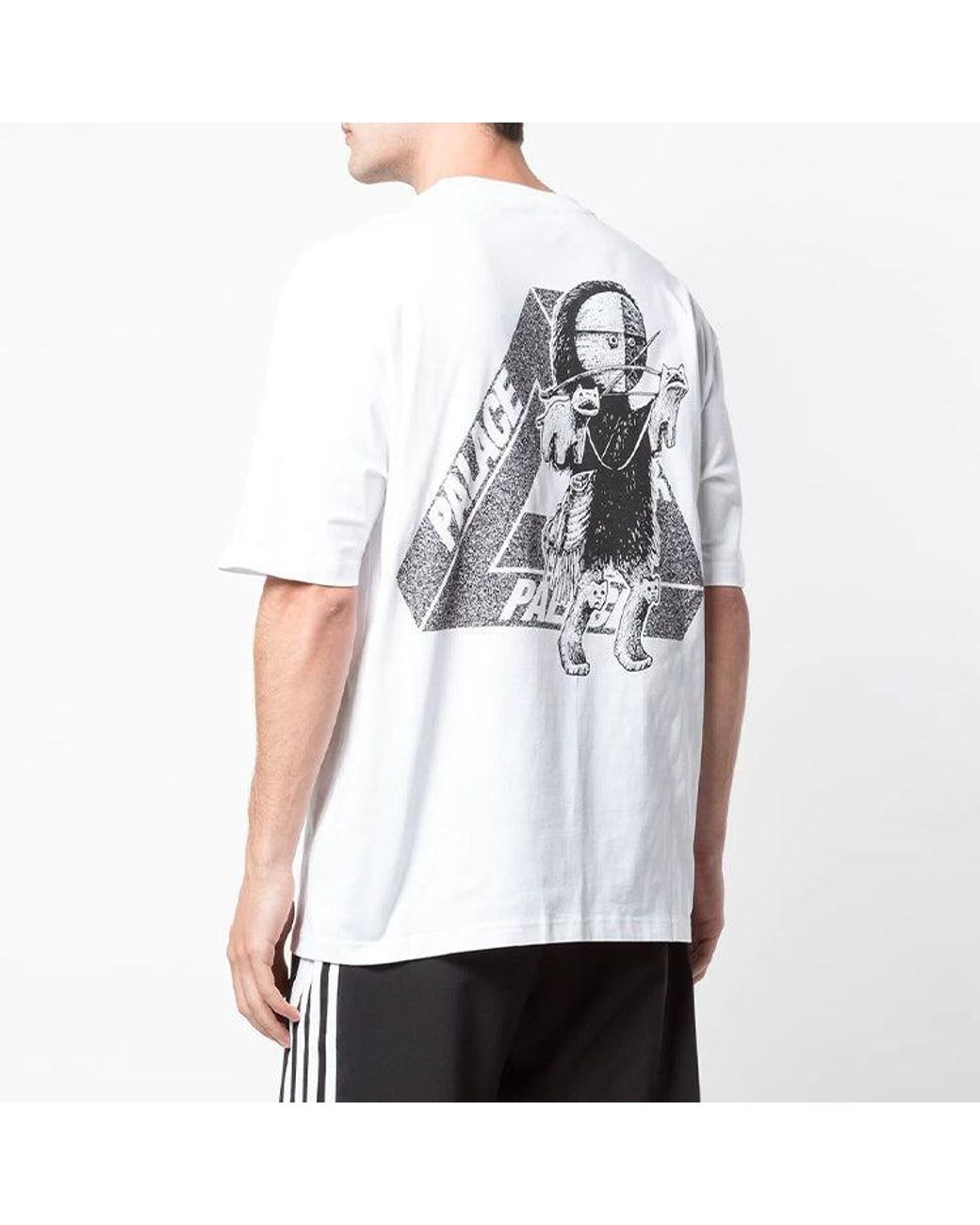 Palace White U Figure Back Printing Short Sleeve