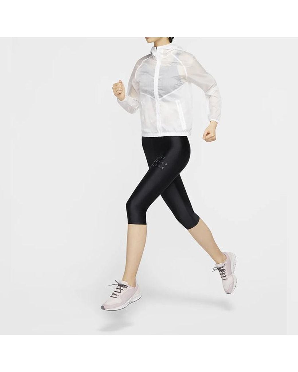 Nike White (Wmns) Zipper Cardigan Hooded Running Jacket