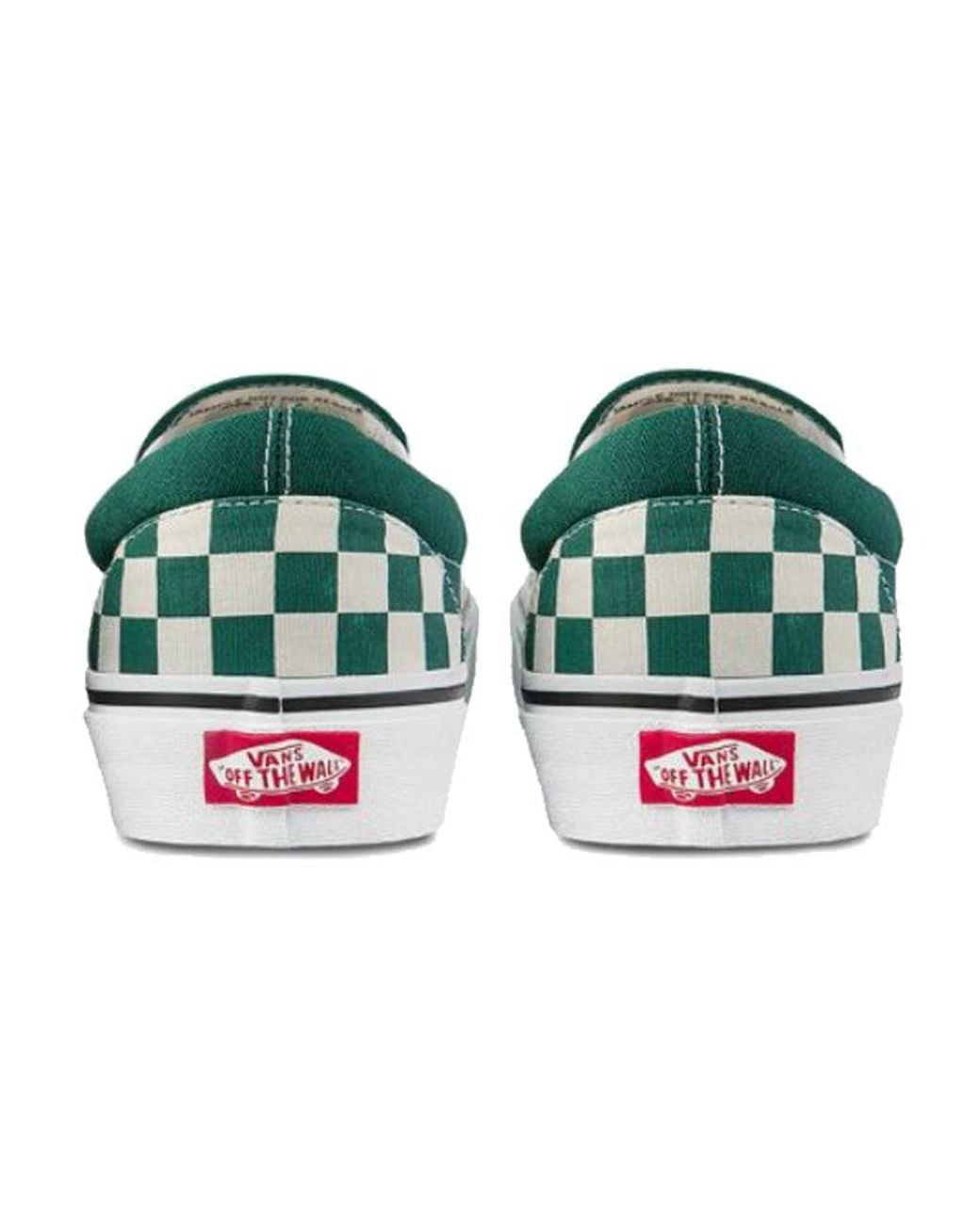 Vans Green Classic Slip-On 'Checkerboard for men