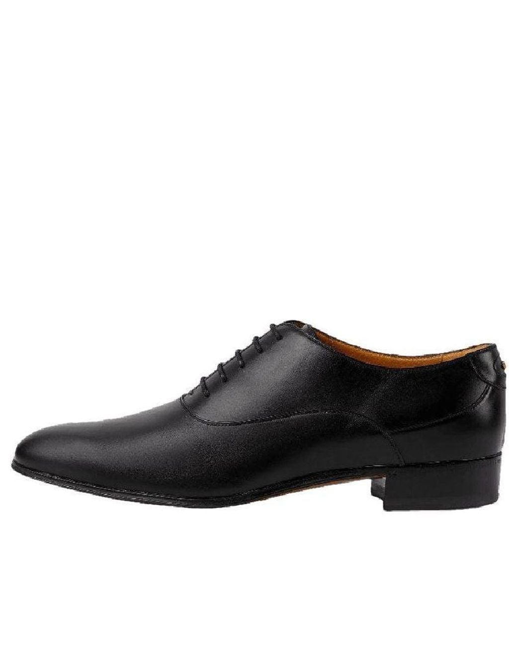 Gucci Black Lace-Up Shoe With Double G Leather' for men