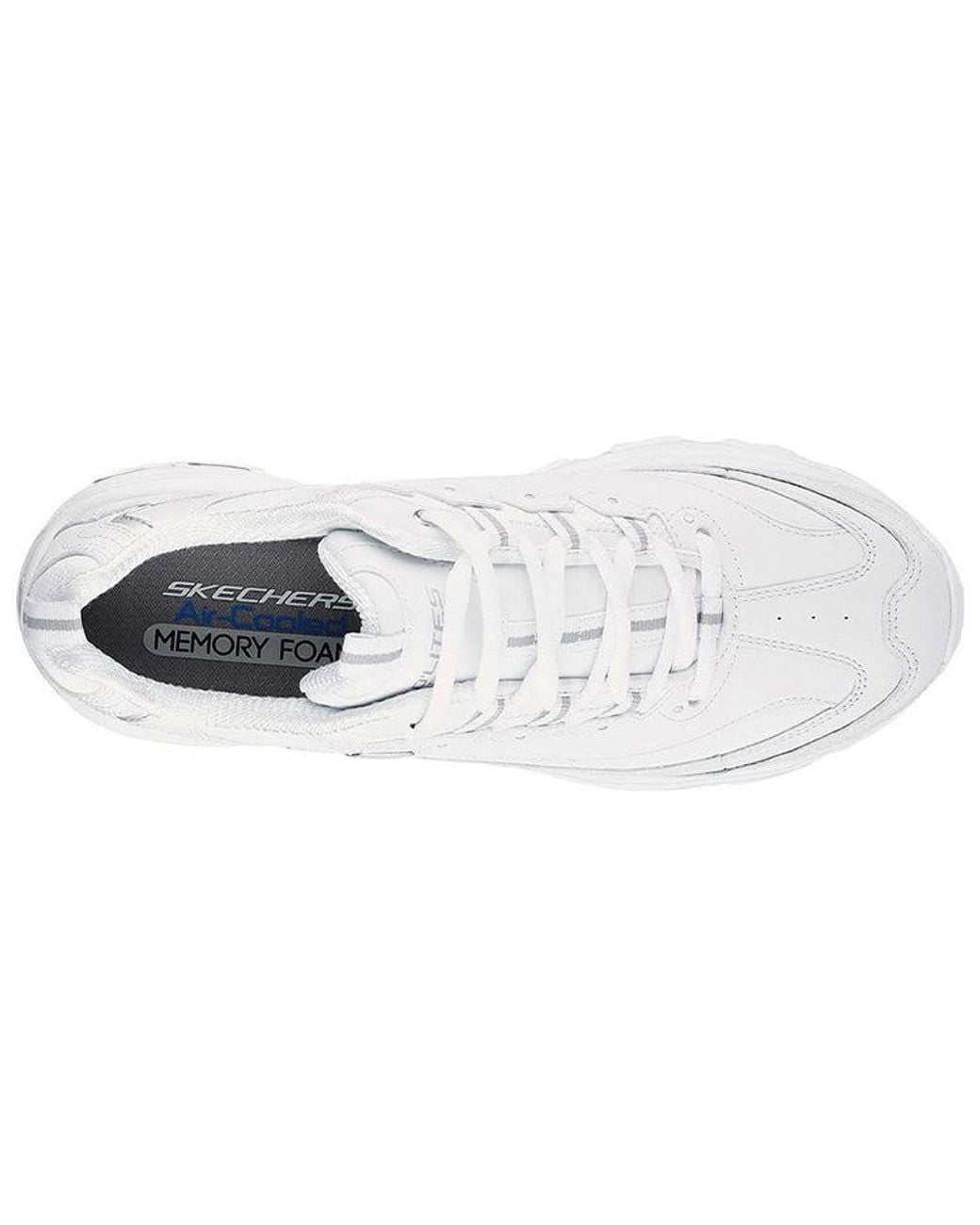 Skechers White D'Lites 1.0 Low-Top Running Shoes for men