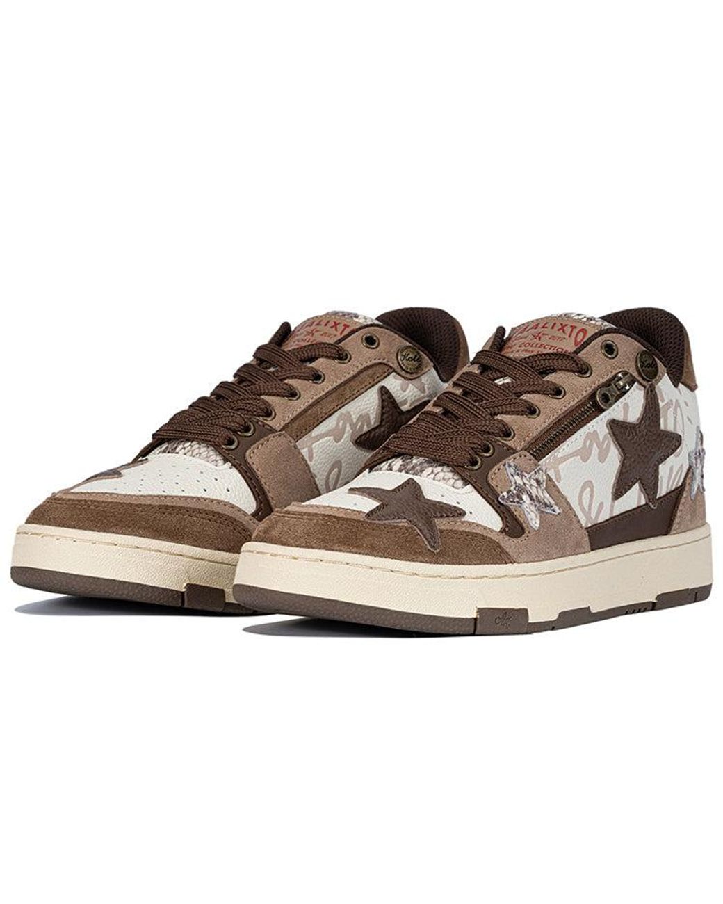 KAALIXTO Brown Skateboarding Retro Low 'Vintage' for men
