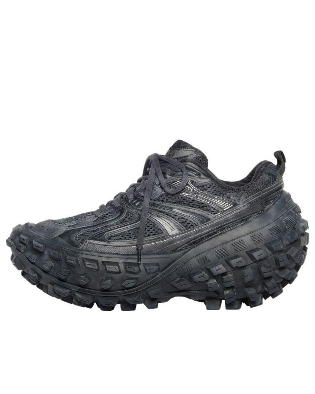 Balenciaga Gray Defender Lace-Up Sneakers
