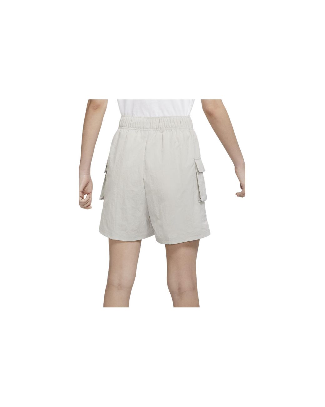 Nike White (Wmns) Sportswear Essential Woven High-Rise Shorts