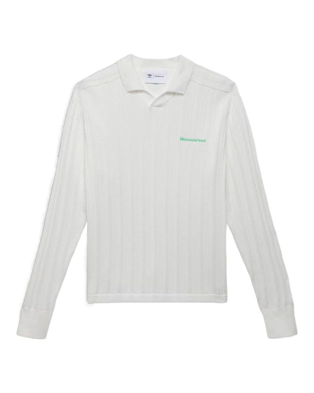 Adidas White X Pharrell Knit Long Sleeve Jersey 'Cloud' for men