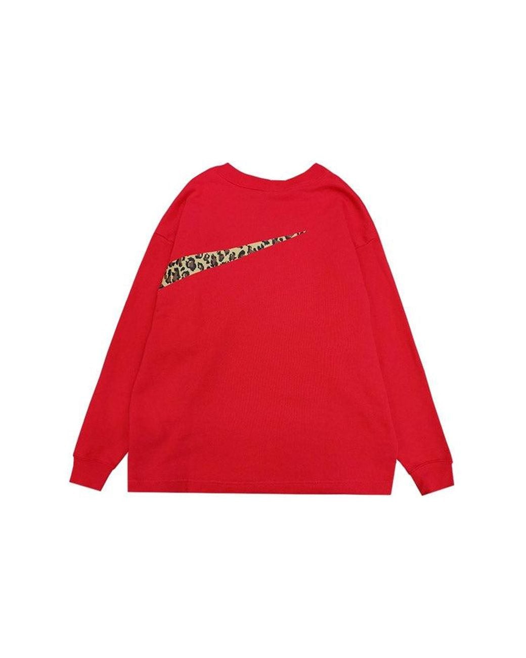 Nike Red (Wmns) Casual Sports Round Neck Pullover