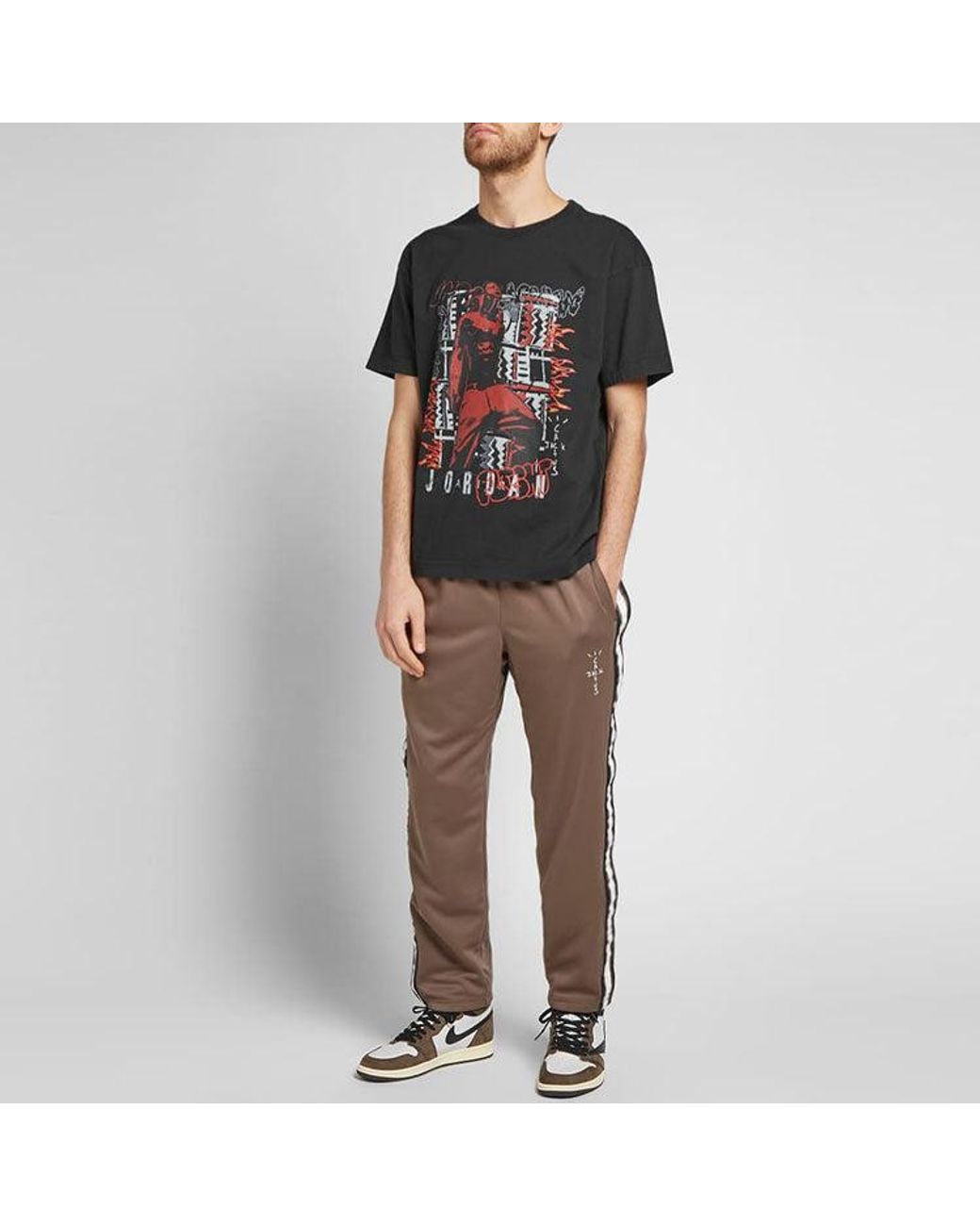 Nike Black Air X Travis Scott Joint Houston Rapper T-Shirt Ck4032-010 for men
