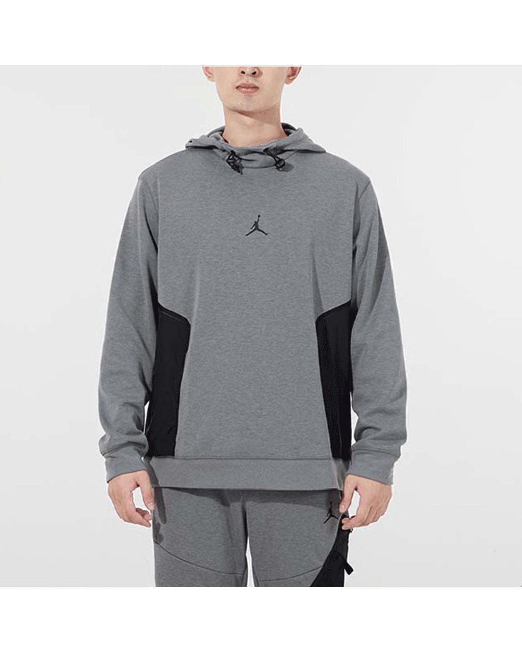 Nike Gray Jordan Casual Sports Logo Pullover Long Sleeves for men