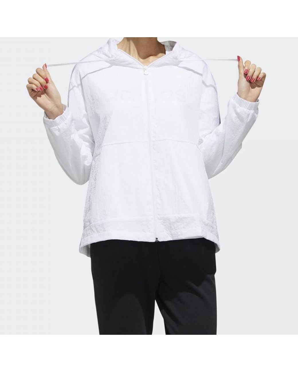 Adidas Blue (Wmns) Neo Printing Hooded Jacket